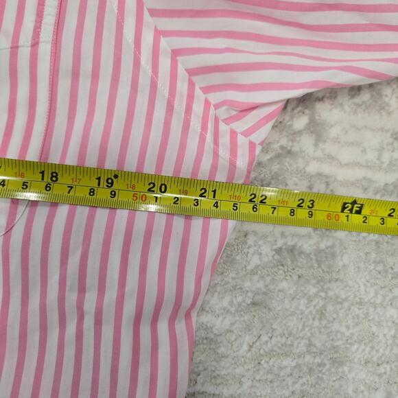 Ralph Lauren Polo Club Long Sleeve Button Down Shirt Pink White Stripe Flag Med - Picture 5 of 6